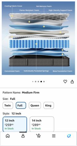Memory foam mattress full