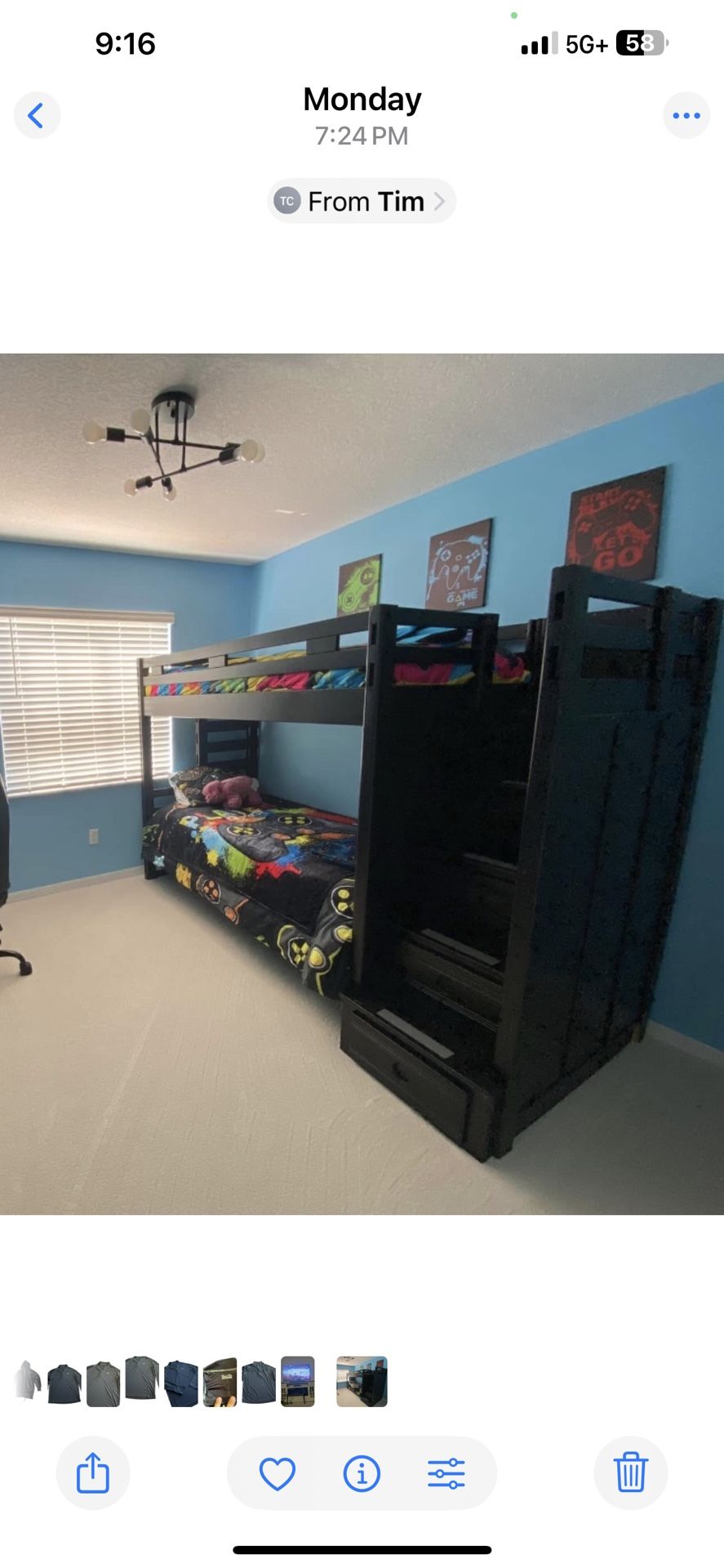 Delivery Available! Rooms 2 Go Kids Creekside 2.0 Charcoal Twin Step Bunk Bed! Excellent Condition! Retails $1,855!