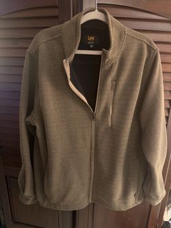 Lee Men's Regular Fit Full Zip Textured Fleece Jkt waffle-knit texture size XL