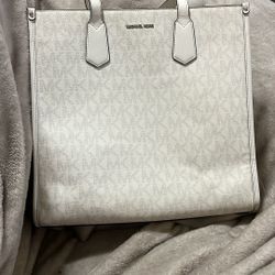 Michael Kors White Leather Tote Bag