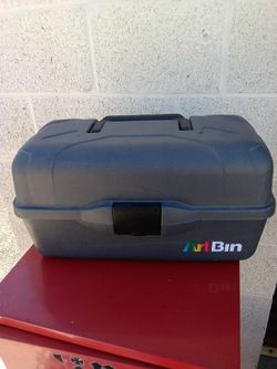 Art bin with art supplies
