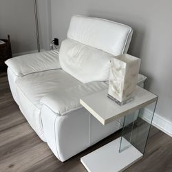 White Leather Recliner Chair (retail Price Is Plus $1500)