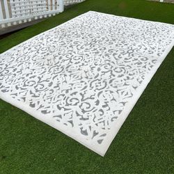 My Texas House by Orian Indoor/Outdoor Lady Bird Area Rug, 9' x 13', Natural/Grey