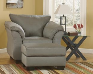 Darcy Cobblestone Chair and Ottoman (Online Special Price)