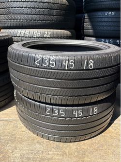 235/45r18 Two Michelin Tires In Great Shape