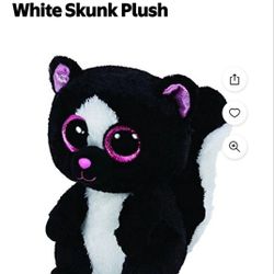 Ty Beanie Boos Flora Black/White Skunk Plush