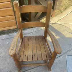 Vintage Wood Rocking Chair For Kids