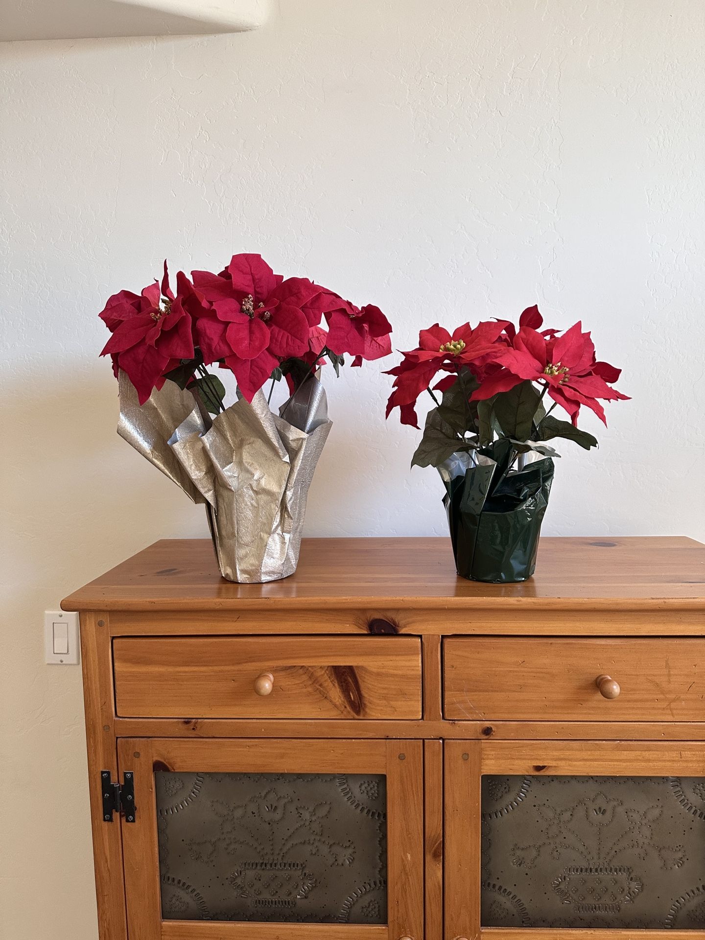 Christmas Poinsettias 2 Artificial 