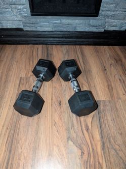 ❄️🐿️ 🌞GRIND!!!🐿️💪 Brand New 15lbs Rubber Encased Dumbbells