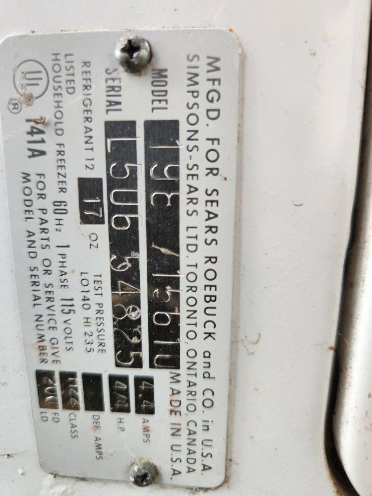 Sears And Roebuck Coldspot Chest Freezer