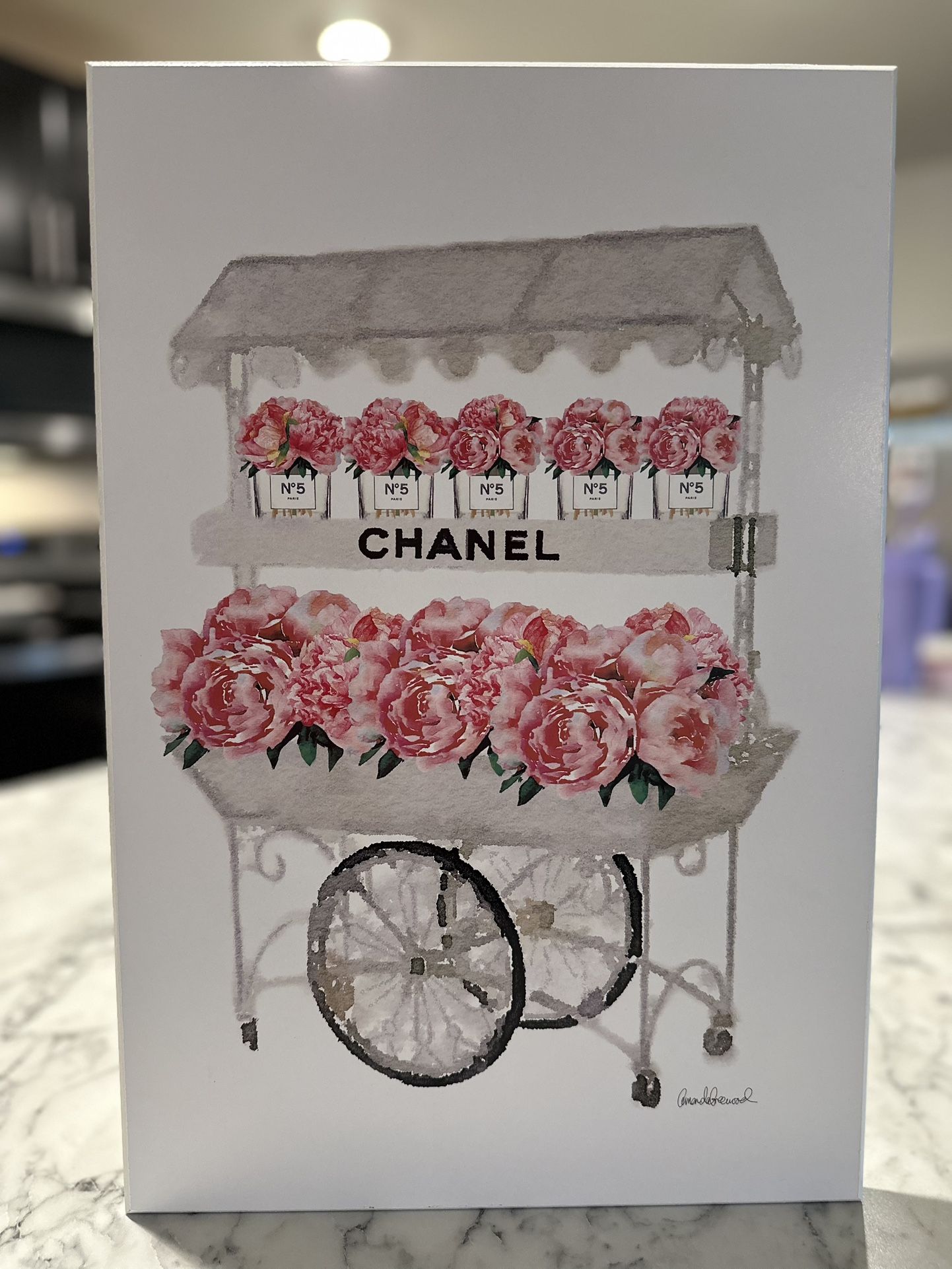 Wooden Flower Cart Art Painting