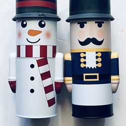 tin snowmen and soldier 
