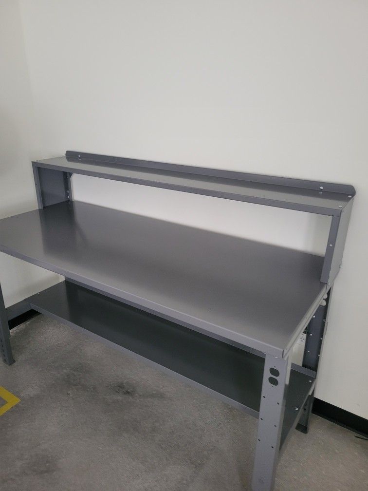 Industrial Packing Table 72 x 30, Steel Top With An Additional Table