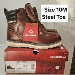 Wolverine Steel Toe Work Boots Size 10M
