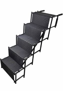 Folding Pet Stairs, 5 Steps, Foldable Car Dog Steps, Pet Stairs, Lightweight with Steps, Dog Stairs, Car Folding Dog Ramp Ideal for Cars, Trucks, SUV,