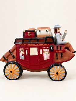 Wells Fargo & Company Stagecoach Ceramic Cookie Jar
