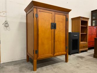 POTTERY BARN Wooden Media Armoire with Double Hinged Doors