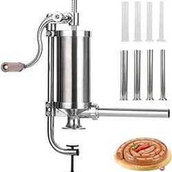 MASTER FENG Sausage Stuffer, Stainless Steel Homemade Sausage Maker Vertical Meat Filling Kitchen Machine, Packed 8 Stuffing Tubes (2.5LBS VERTICAL)