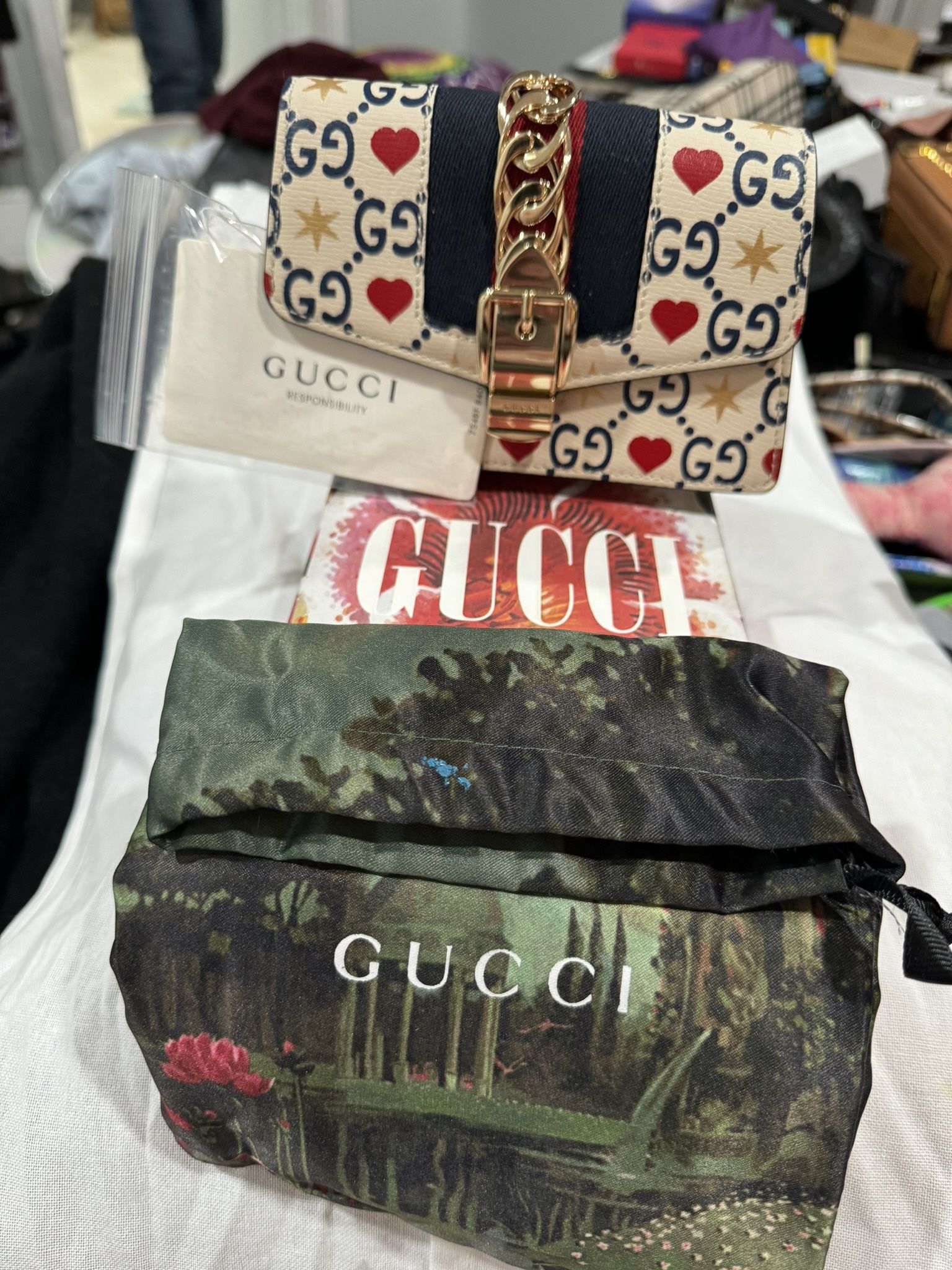 Authentic Gucci Valentines Day 2019 Super Mini Sylvie Chain Crossbody Bag 