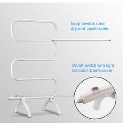 Homeleader Towel Warmer and Drying Rack, Heated Towel Rack, Wall Mount & Free Standing Towel Heater for Bathroom, 120W