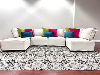 Large White Modular Sectional Sofa. Can deliver today