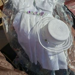 Cute white dress with hat