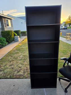 Black 5-Shelf Bookcase