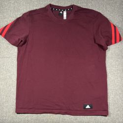Adidas Sportswear Future Icons 3-Stripes T-Shirt Men's Size XL Tee Burgundy  