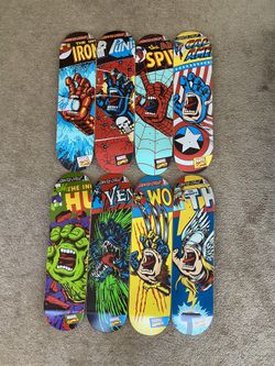Santa Cruz X Marvel Screaming Hand Skateboard Deck set Of 8