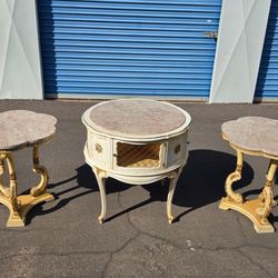 Vintage French Provincial Round Side Table w Storage
Vintage French Provincial Round Side Table w Storage