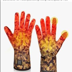 New Heated Glove Liners for Men Women, Rechargeable Hand Warmers, Thin Camouflage Touchscreen Battery Electric Gloves Liner for Motorcycle Skiing Hiki