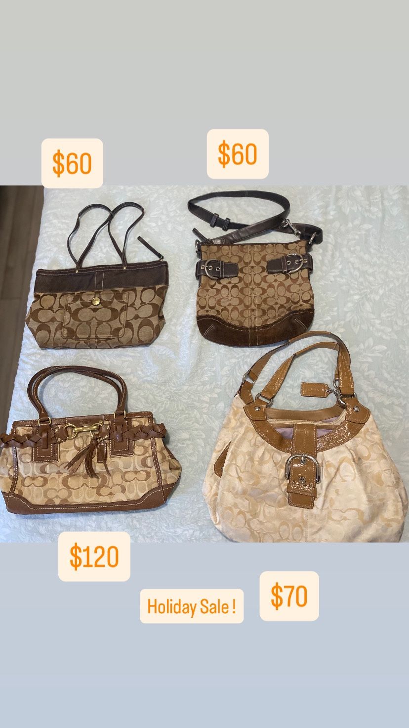 Brown Coach purses 