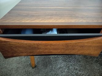 Mid-Century Modern Walnut Side Table with Drawer