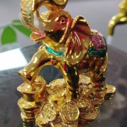 3 inch gold elephant figurine