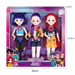 3 Pcs Set K-Pop Demon Hunter Doll With Music and Light Best 3D Eyes Christmas Gift