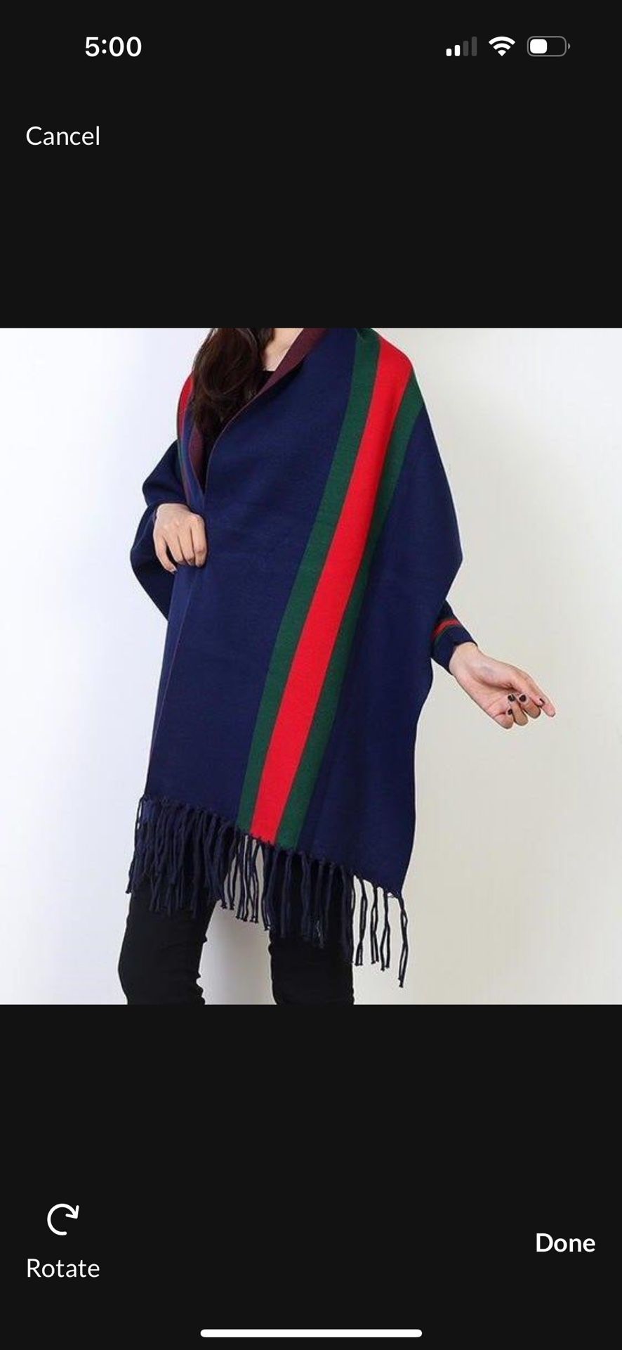 Blue Sweater Shawl Scarf
