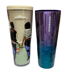 Starbucks Collector’s Tumbler Set - Vibrant Art & Scales Design, 24 oz (710 ml)