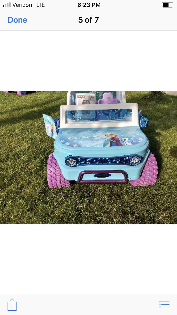 Gently used Disney FROZEN Elsa & Anna Electric Motorized Jeeps. Get them while they last for Christmas!