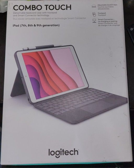 Logitech Combo Touch for iPad (7th, 8th and 9th generation) keyboard case with trackpad, wireless keyboard, Smart Connector technology - Graphite