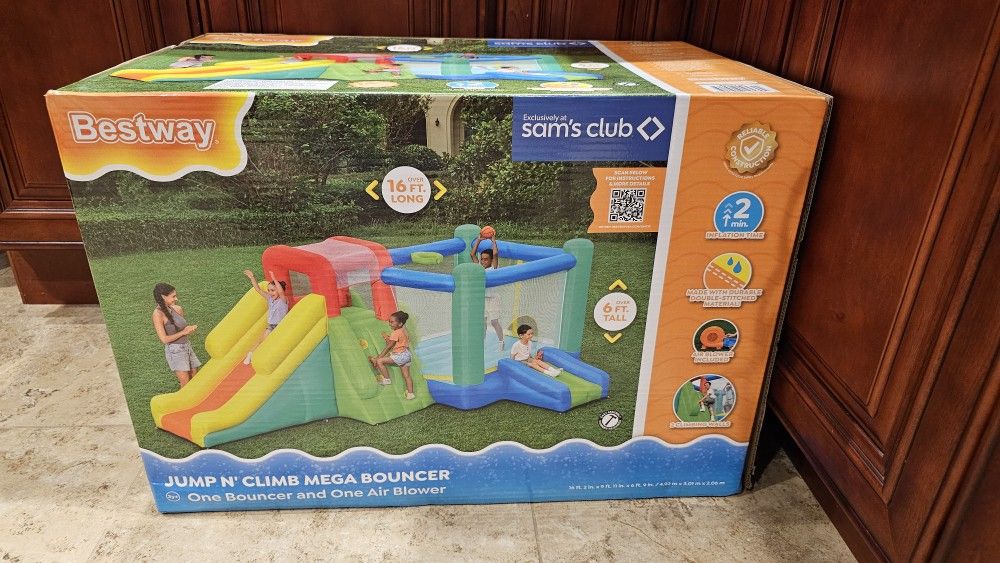 Bestway Jump 'n Climb Kids Inflatable Mega Bouncer Bounce House