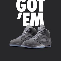 Jordan 5 Wolf Grey Size 7men