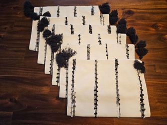 Woven Placemats with Tassels, Set of 6