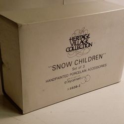 Dept. 56 "Snow Children" Hand-Painted Porcelain Figurines - Heritage Village Collection 5938-2 - 1988 - MINT in Original Box! - $15 OBO!