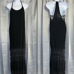 NEW METAL MULISHA BLACK LACE LONG MAXI HALTER DRESS 