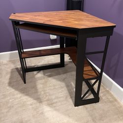 Metal & Wood Modern Corner Desk 