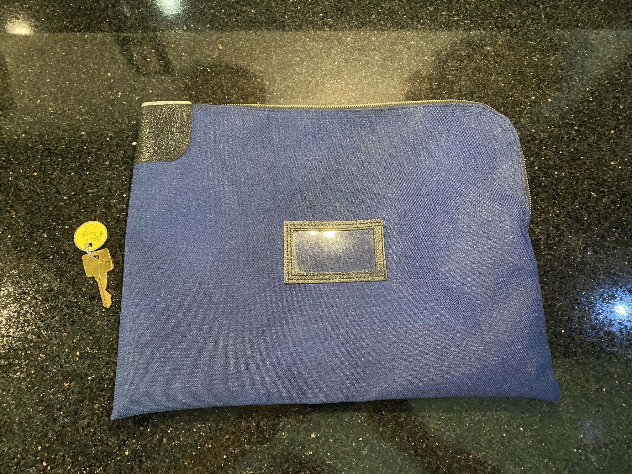 A. Rifkin Co. 7-Pin Locking Security Bag Blue for Valuables Private Diary 15x12”