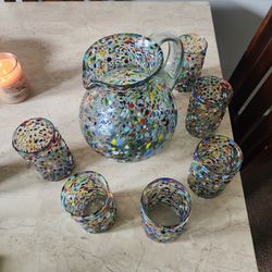 pitcher and glasses
