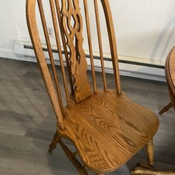 Solid Oak Dining Table With 4 Chairs 