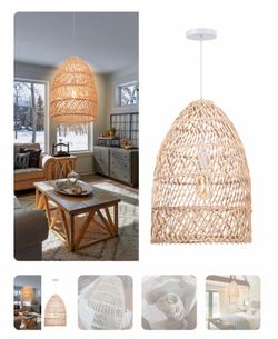 New Woven Rattan Pendant Light Shade