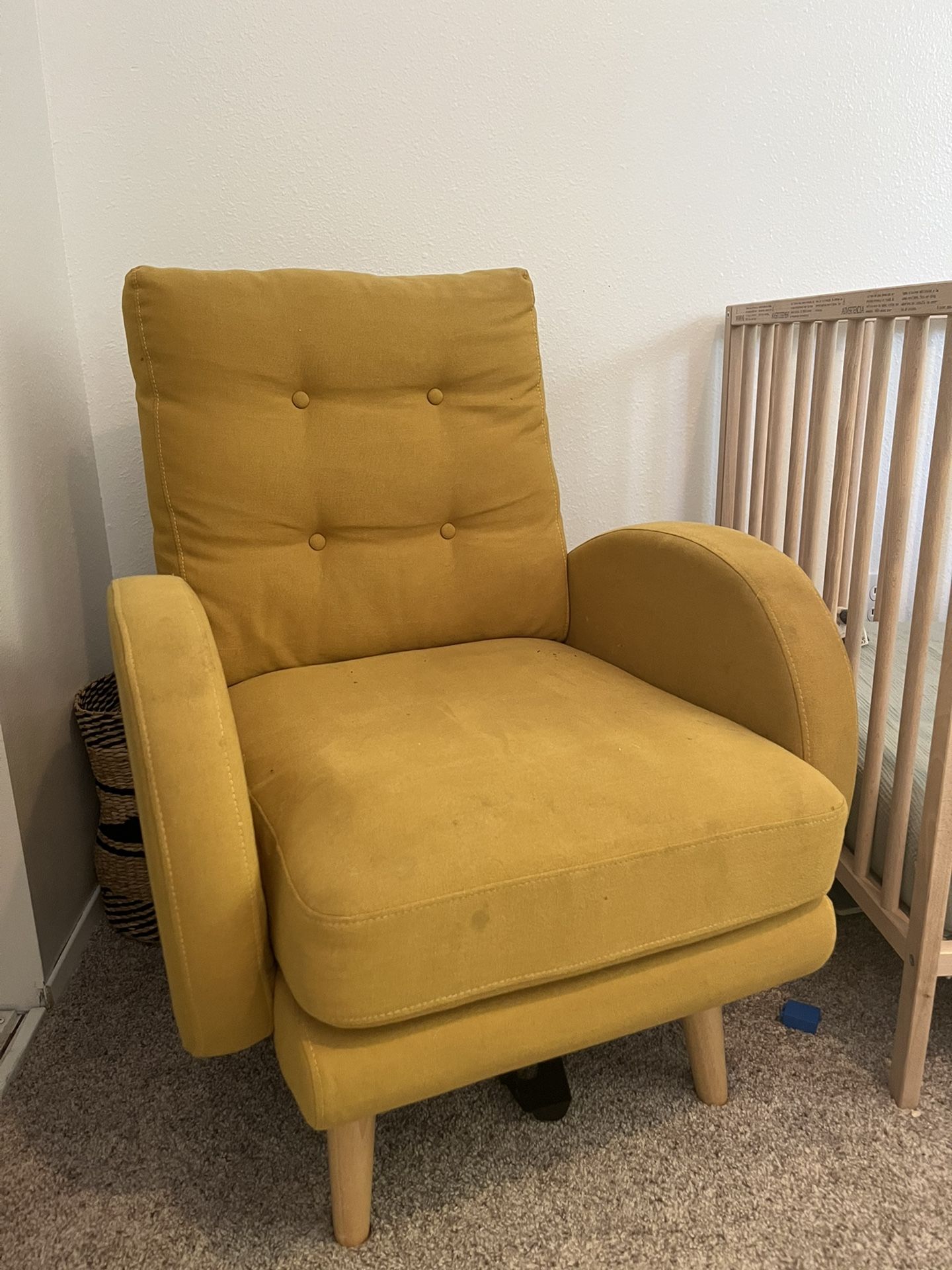 Midcentury Modern Yellow Accent Chair